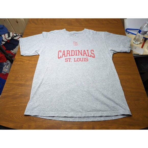 ST. LOUIS CARDINALS Gray Majestic Short Sleeve T-shirt L - Picture 2 of 10